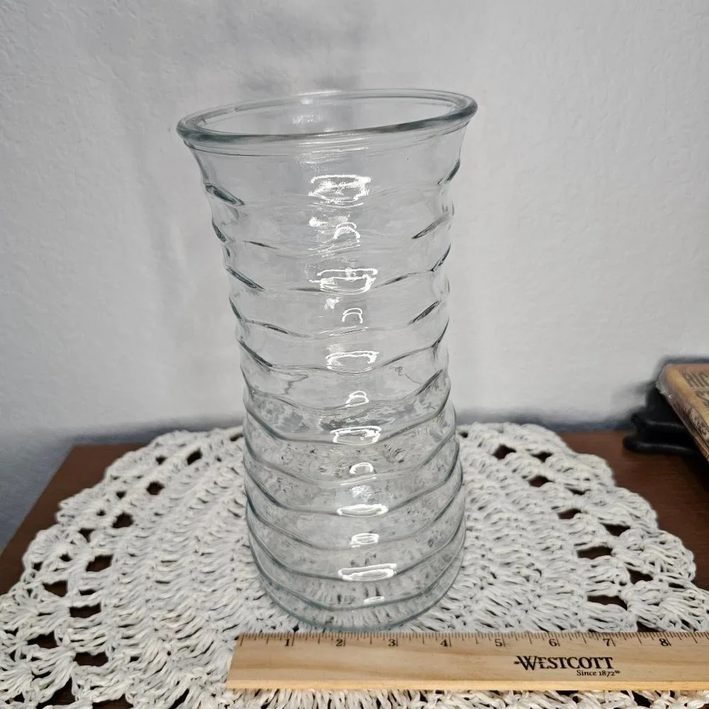 Heavy‎ Clear Vase 10 inches tall